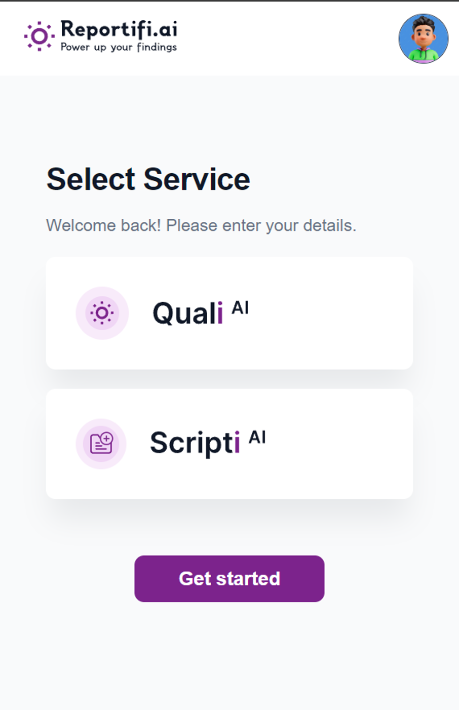 Select the Service